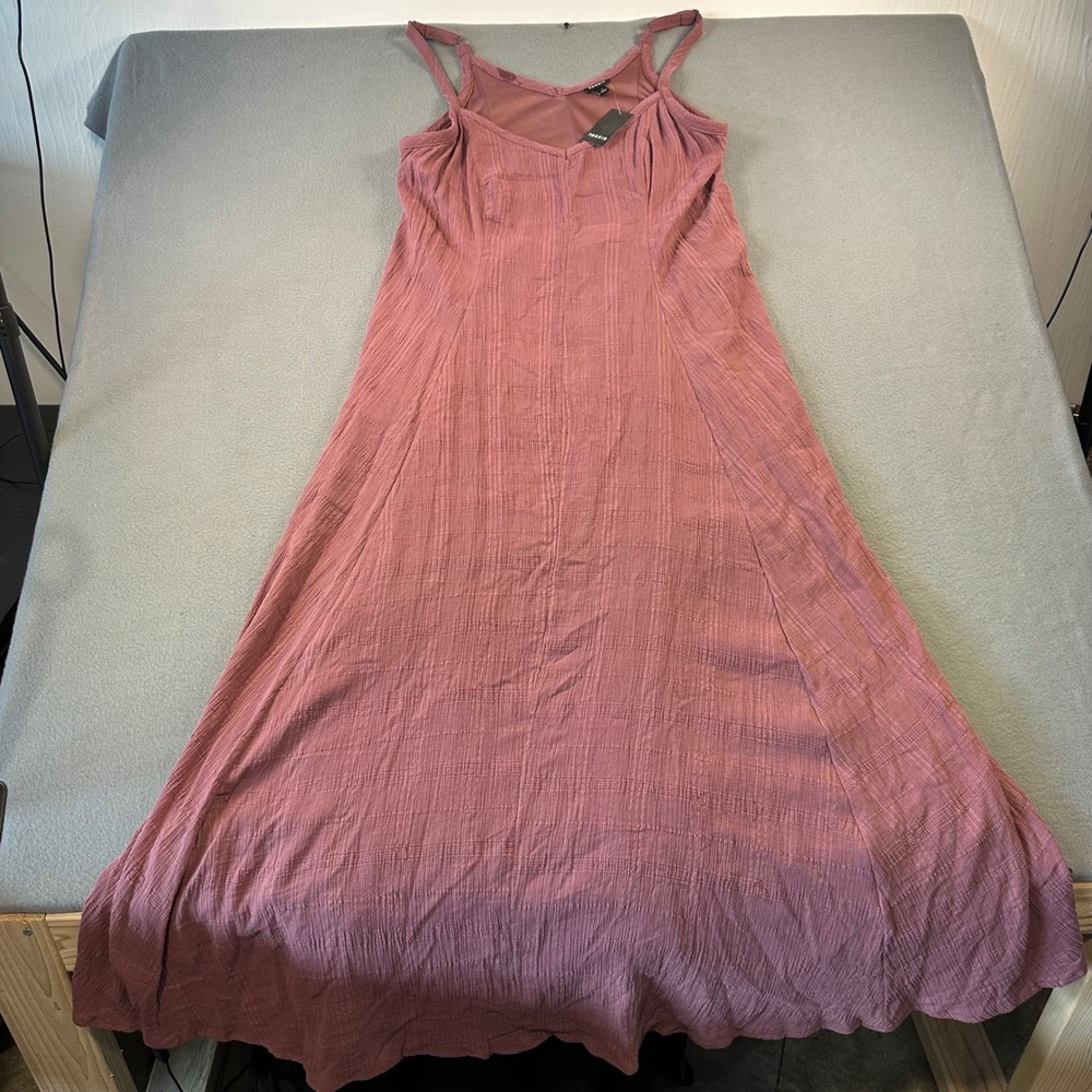 Torrid Acacia Purple Textured Cotton Sleeveless Trapeze Maxi Dress 1 1X 14-16